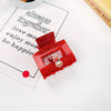Wholesale Christmas Hair Accessories Acrylic Glitter Handmade Handpainted Women's Jewelry Grab Clip