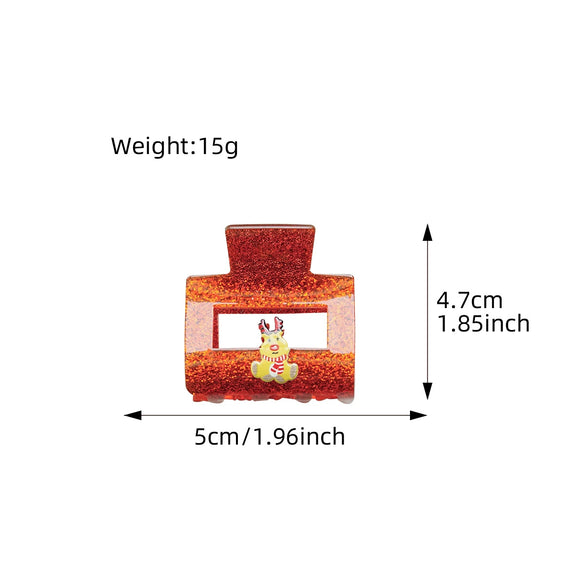 Wholesale Christmas Hair Accessories Acrylic Glitter Handmade Handpainted Women's Jewelry Grab Clip