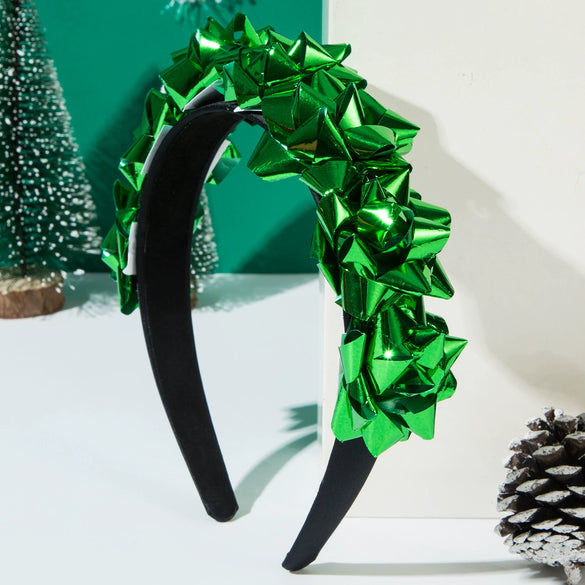 Wholesale Christmas Headband Alloy Glass Inlay Diamond Flowers Women's
