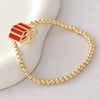 Wholesale Christmas Jewelry Copper And Plastic Goldplated Unisex Elastic Bracelet For Office Ladies