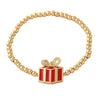 Wholesale Christmas Jewelry Copper And Plastic Goldplated Unisex Elastic Bracelet For Office Ladies