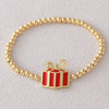 Wholesale Christmas Jewelry Copper And Plastic Goldplated Unisex Elastic Bracelet For Office Ladies