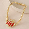 Wholesale Christmas Jewelry Copper And Plastic Goldplated Unisex Elastic Bracelet For Office Ladies