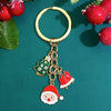 Wholesale Christmas Keychain Key Ring Zinc Alloy Santa Claus Christmas Tree Elk Snowflake Ornament Pendant Electroplated