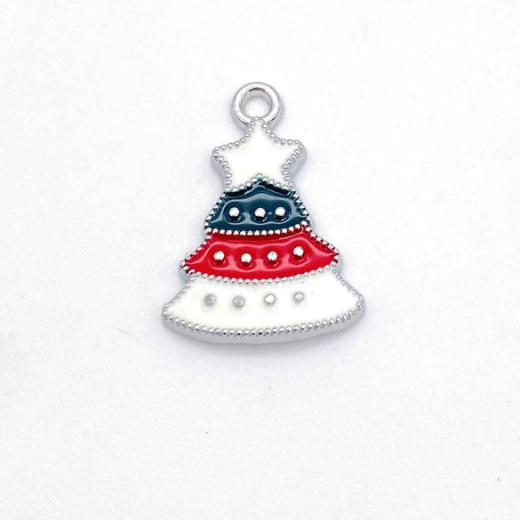 Wholesale Christmas Metal Drop Oil Earrings Pendant With Snowflake Santa Claus Christmas Tree Design