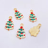 Wholesale Christmas Metal Drop Oil Earrings Pendant With Snowflake Santa Claus Christmas Tree Design