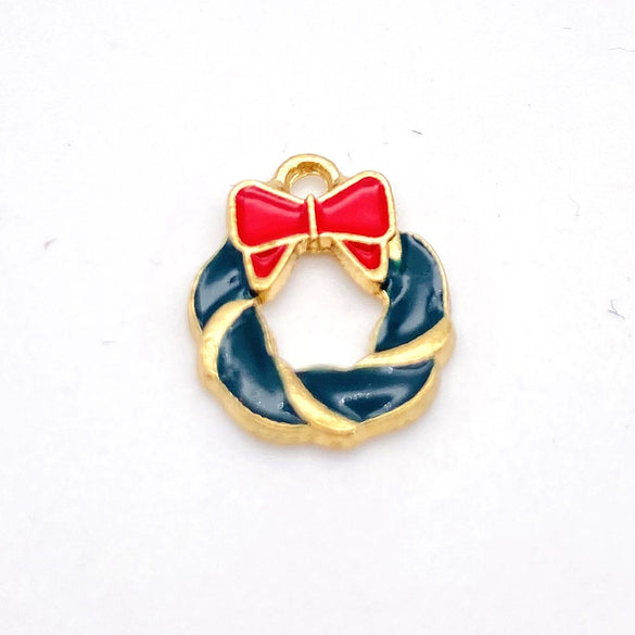 Wholesale Christmas Metal Drop Oil Earrings Pendant With Snowflake Santa Claus Christmas Tree Design