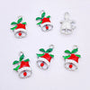 Wholesale Christmas Metal Drop Oil Earrings Pendant With Snowflake Santa Claus Christmas Tree Design