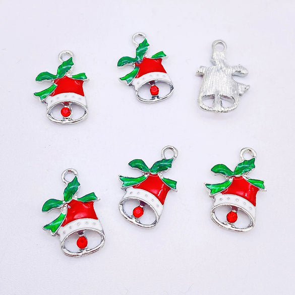 Wholesale Christmas Metal Drop Oil Earrings Pendant With Snowflake Santa Claus Christmas Tree Design