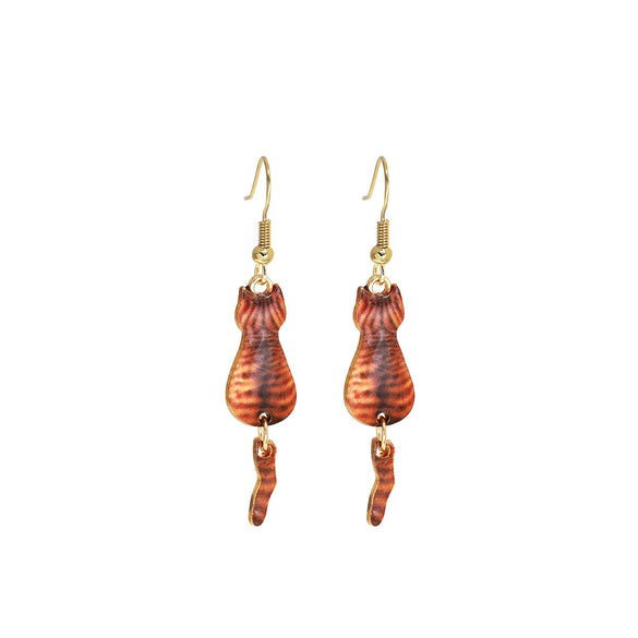 Wholesale Christmas Series Alloy Earrings With Cute Cat Animal Pattern Electroplated For Women
