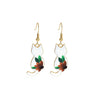 Wholesale Christmas Series Alloy Earrings With Cute Cat Animal Pattern Electroplated For Women