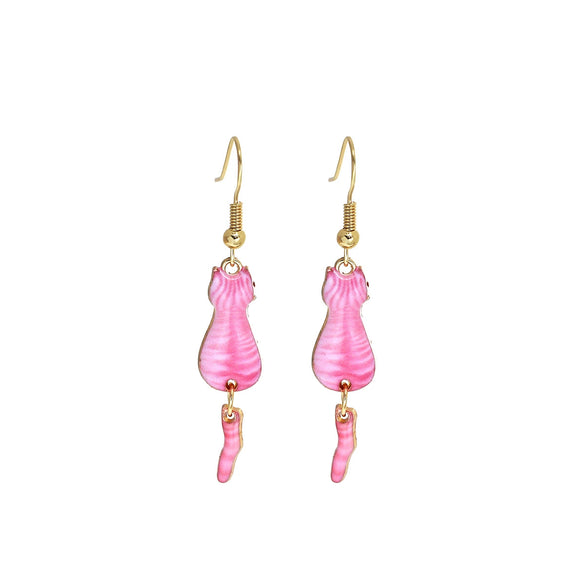 Wholesale Christmas Series Alloy Earrings With Cute Cat Animal Pattern Electroplated For Women