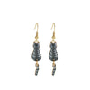 Wholesale Christmas Series Alloy Earrings With Cute Cat Animal Pattern Electroplated For Women