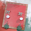 Wholesale Christmas Series Earrings Alloy Cartoon Cute Simulation Snowflake Elk Electroplated