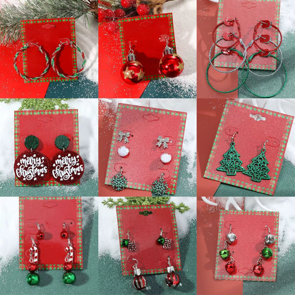 Wholesale Christmas Series Earrings Alloy Cartoon Cute Simulation Snowflake Elk Electroplated