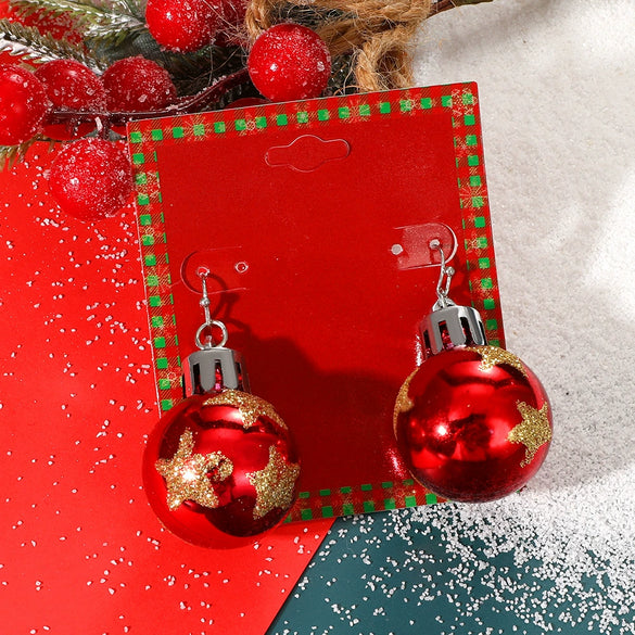 Wholesale Christmas Series Earrings Alloy Cartoon Cute Simulation Snowflake Elk Electroplated
