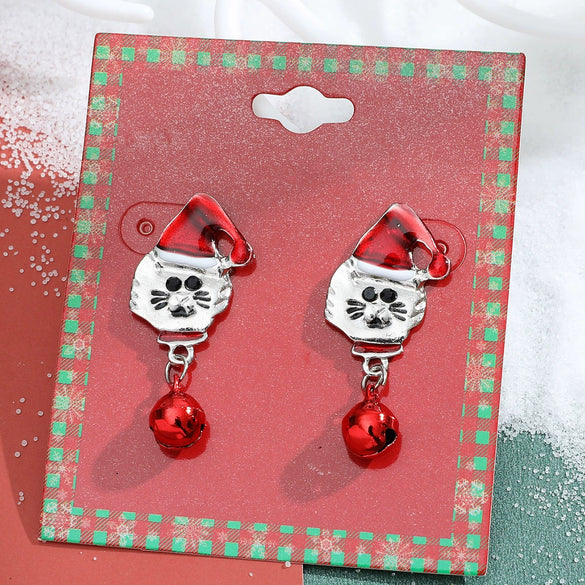 Wholesale Christmas Series Earrings Alloy Cartoon Cute Simulation Snowflake Elk Electroplated