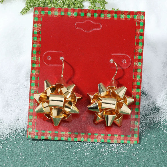 Wholesale Christmas Series Earrings Alloy Cartoon Cute Simulation Snowflake Elk Electroplated