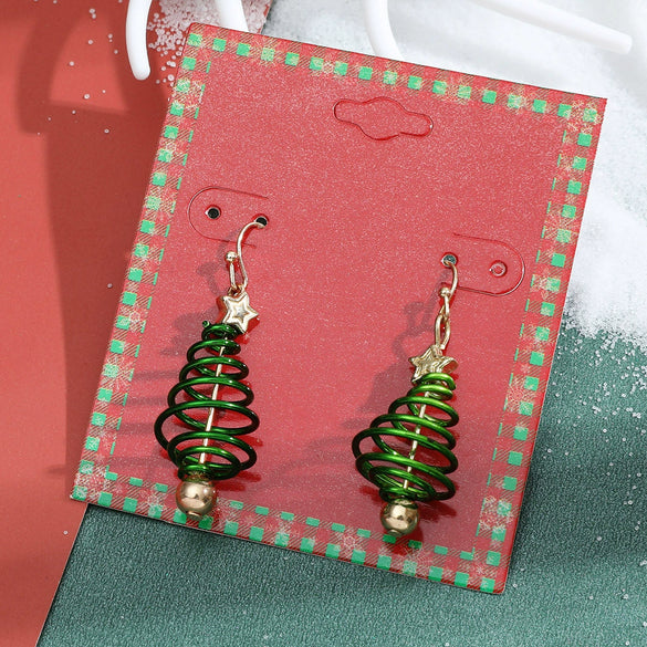 Wholesale Christmas Series Earrings Alloy Cartoon Cute Simulation Snowflake Elk Electroplated