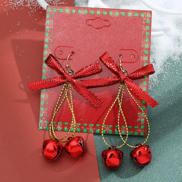 Wholesale Christmas Series Earrings Alloy Cartoon Cute Simulation Snowflake Elk Electroplated