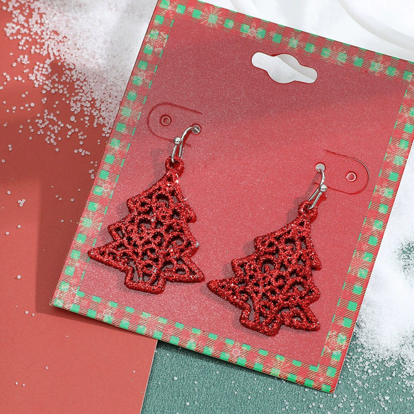 Wholesale Christmas Series Earrings Alloy Cartoon Cute Simulation Snowflake Elk Electroplated