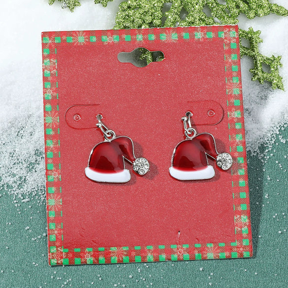 Wholesale Christmas Series Earrings Alloy Cartoon Cute Simulation Snowflake Elk Electroplated