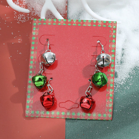 Wholesale Christmas Series Earrings Alloy Cartoon Cute Simulation Snowflake Elk Electroplated