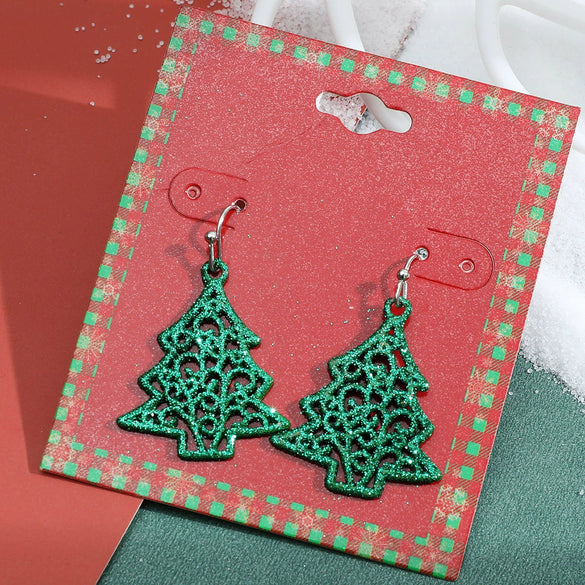 Wholesale Christmas Series Earrings Alloy Cartoon Cute Simulation Snowflake Elk Electroplated
