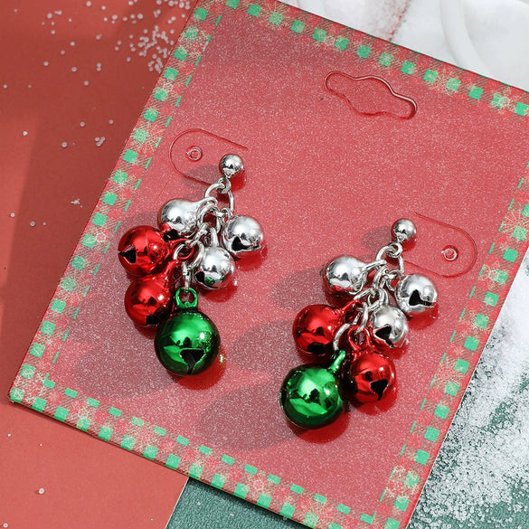 Wholesale Christmas Series Earrings Alloy Cartoon Cute Simulation Snowflake Elk Electroplated