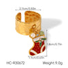 Wholesale Christmas Series Stainless Steel Ring With Christmas Tree Snowman Elk Bell Pendant Jewelry For Women Featuring Animal Branch Patterns And Dripping Oil Design