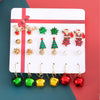 Wholesale Christmas Suit Earrings For Women Alloy Santa Claus Bell Christmas Tree Oil Dropping Electroplated 12 Piece Set Card Earrings