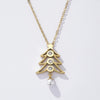 Wholesale Christmas Themed Geometric Diamond Pearl Necklace For Women With Vacuum Plating In Furnace