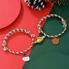 Wholesale Christmas Thread Rope Hand Knitted Unisex Couple Bracelet
