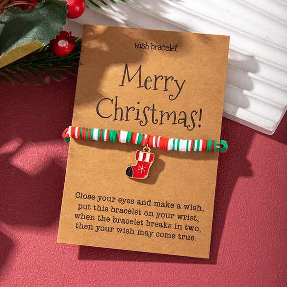 Wholesale Christmas Thread Rope Hand Knitted Unisex Couple Bracelet