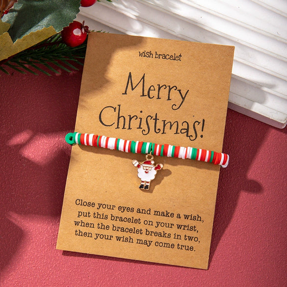 Wholesale Christmas Thread Rope Hand Knitted Unisex Couple Bracelet