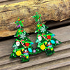 Wholesale Christmas Tree Pendant Earrings Printed Acrylic Geometric Fivepointed Star Earrings For Women