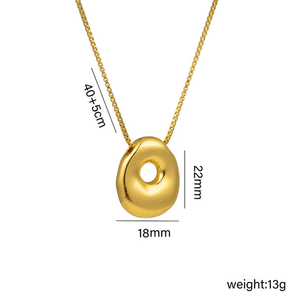 Wholesale Chubby Cute Q Version Balloon Bubble Pendant Necklace With 26 English Letter Pattern Titanium Steel Material Electroplating Treatment In Vacuum Furnace For Women