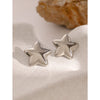 Wholesale Chubby Five Pointed Star Earrings In Stainless Steel With Electroplating