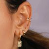 Wholesale Chunky Women's 18K Gold Plated Stainless Steel Star Devil's Eye Cubic Zirconia Hoop Earrings With Geometric Design And Electroplating Treatment