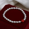 Wholesale Cinnabar And Freshwater Pearl Bracelet With Special Shape And Copper Accessories