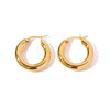 Wholesale Circle Exaggerated Personality Light Luxury Simple Stainless Steel Earrings For Women With Geometric Pattern And Electroplating
