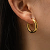 Wholesale Circle Exaggerated Personality Light Luxury Simple Stainless Steel Earrings For Women With Geometric Pattern And Electroplating