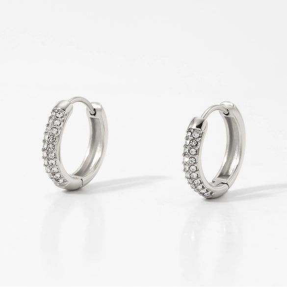 Wholesale Classic Retro Geometric Micro Diamond Stainless Steel Electroplated Earrings For Women