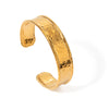 Wholesale Classic Stainless Steel Widefaced Hammer Pattern Open Bracelet Jewelry With 18K Gold Electroplating Does Not Fade
