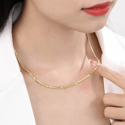 Wholesale Jewelry Classic Style Commute Solid Color Titanium Steel 18K Gold Plated Plating Necklace