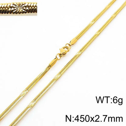 Wholesale Jewelry Classic Style Commute Solid Color Titanium Steel 18K Gold Plated Plating Necklace