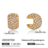 Wholesale Classic Style Highend Geometric Zircon Stainless Steel Electroplated Earrings For Women