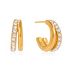 Wholesale Classic Style Highend Geometric Zircon Stainless Steel Electroplated Earrings For Women