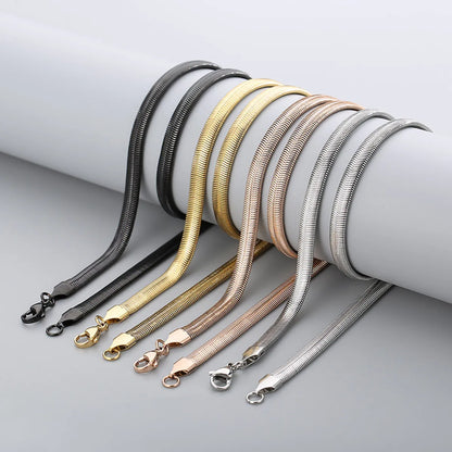 Wholesale Classic Style Solid Color Titanium Steel Chain Necklace