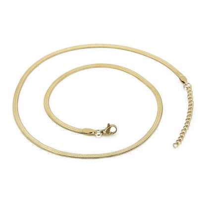 Wholesale Classic Style Solid Color Titanium Steel Plating Chain Gold Plated Necklace